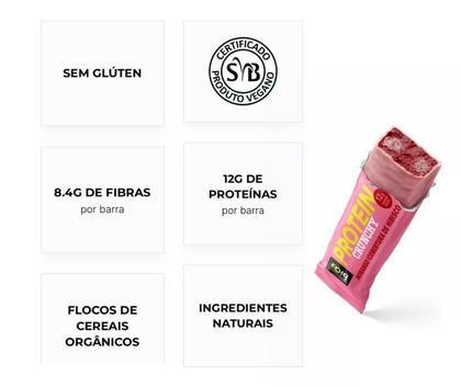 Imagem de biO2 Protein Crunchy Morango com Hibisco 9 x 50 g