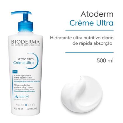 Imagem de Bioderma Atoderm Creme Ultra Hidratação Corporal Diária Ultra Sensorial e Eficaz para Peles Normais e Secas 500ml