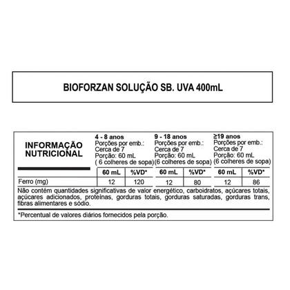 Imagem de Bioforzan 400ml Suplemento Sabor Uva Arte Nativa