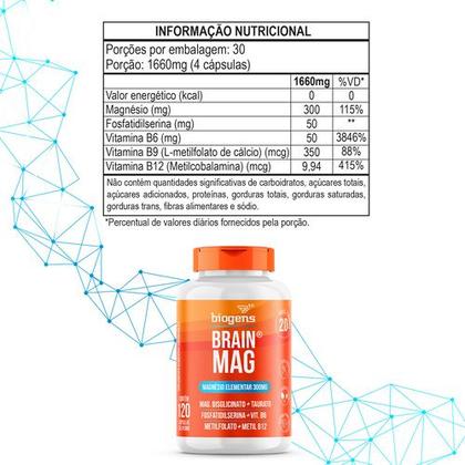 Imagem de Biogens kit 2x brain mag 2.0 120 caps 