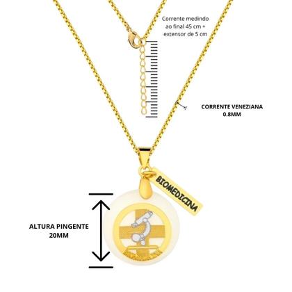 Imagem de Biomedicina colar de profissão folheado á ouro 18k