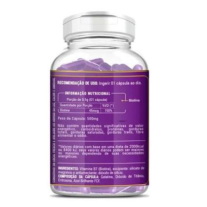 Imagem de Biotina Vitamina B7 45mcg 150%idr 60 Cápsulas - Flora Nativa