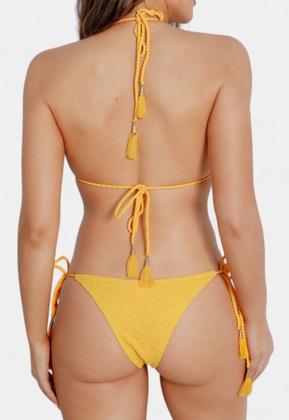 Imagem de Biquíni Areia Branca Baly Cortininha Crochê Amarelo