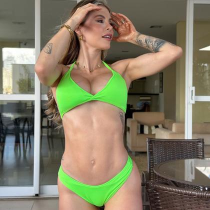 Imagem de Biquíni Asa Delta Aviador Com Bojo Suplex Semi Fio Neon