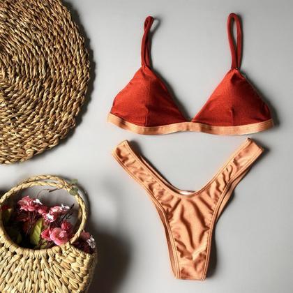 Imagem de Biquini aviador Com bojo Calcinha asa Delta Fio Duplo