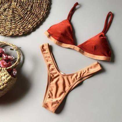 Imagem de Biquini aviador Com bojo Calcinha asa Delta Fio Duplo