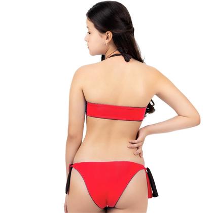 Imagem de Biquíni Bicolor 2 em 1 Infantil Juvenil Com Bojo Faixa Calcinha De Amarrar
