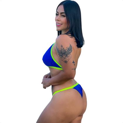 Imagem de Biquíni Bojo Removível Top Neon Biquini Florescente Bloguerinha Fio Duplo Verão