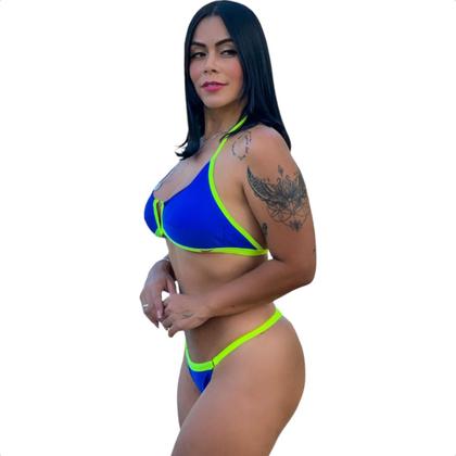 Imagem de Biquíni Bojo Removível Top Neon Biquini Florescente Bloguerinha Fio Duplo Verão
