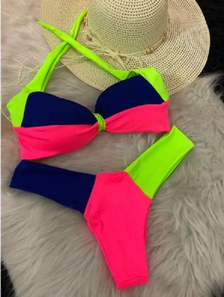 Imagem de Biquini Com Bojo Fluor Colorido  Blogueira Papilloo
