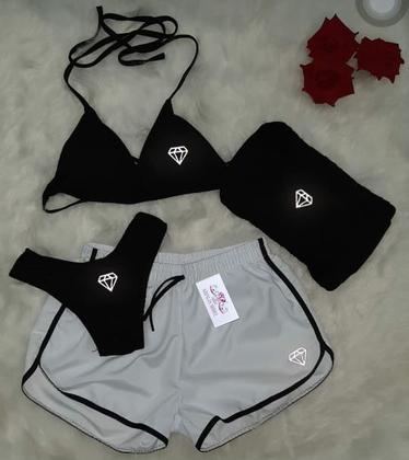 Imagem de Biquíni com bojo + Top + Short Tactel