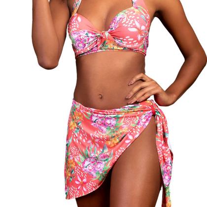 Imagem de Biquíni Com Saia Embutida E Bojo Saída De Praia Verão 2024