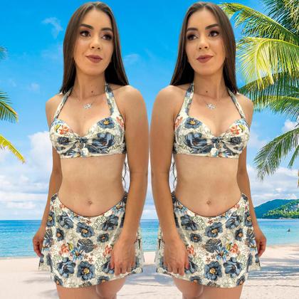 Imagem de Biquíni Com Saia Embutida E Bojo Saída De Praia Verão 2024