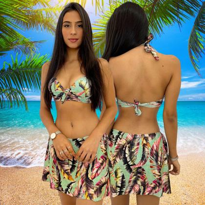 Imagem de Biquíni Com Saia Embutida E Bojo Saída De Praia Verão 2024