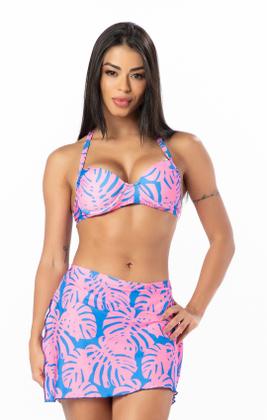 Imagem de Biquíni Com Saia Embutida Tipo Saída De Praia/ Com Bojo