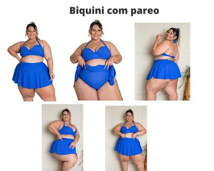 Imagem de Biquini com saída (saia) canga embutida Plus Size Premium