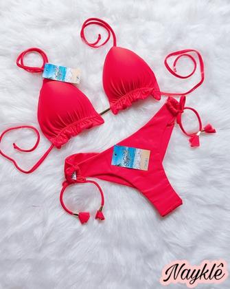 Imagem de Biquini Cortinha C/calcinha Fio Duplo + 1 Top Cortininha