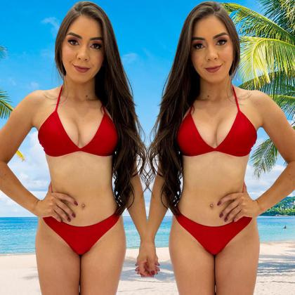 Imagem de Biquíni Cortininha com bojo e calcinha fio duplo verão 2021