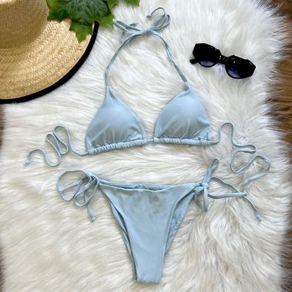 Imagem de Biquíni Cortininha Com Bojo Removível Liso Moda Praia