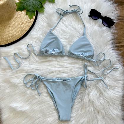 Imagem de Biquíni Cortininha Com Bojo Removível Liso Moda Praia