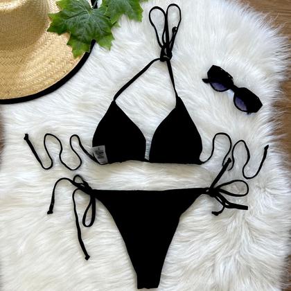 Imagem de Biquíni Cortininha Com Bojo Removível Liso Moda Praia