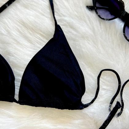 Imagem de Biquíni Cortininha Com Bojo Removível Liso Moda Praia