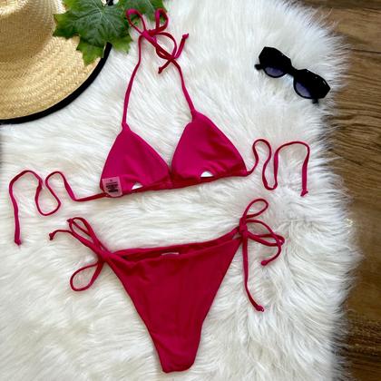 Imagem de Biquíni Cortininha Com Bojo Removível Liso Moda Praia