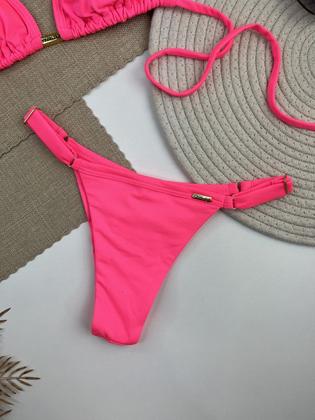Imagem de Biquíni Cortininha com Bojo Removível Rosa Neon Ralu Modas Ref.27702