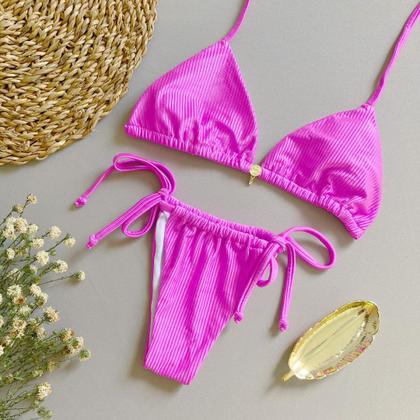 Imagem de Biquíni Cortininha Com Calcinha de Amarra Lateral Feminino
