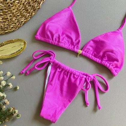 Imagem de Biquíni Cortininha Com Calcinha de Amarra Lateral Feminino