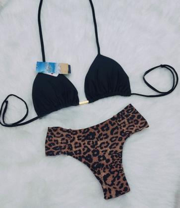 Imagem de Biquini Cortininha Com Calcinha Fio Duplo Borboleta