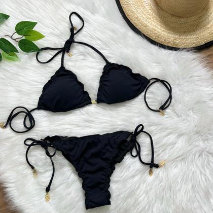 Imagem de Biquíni Cortininha Com Detalhe Moda Praia Piscina Verão