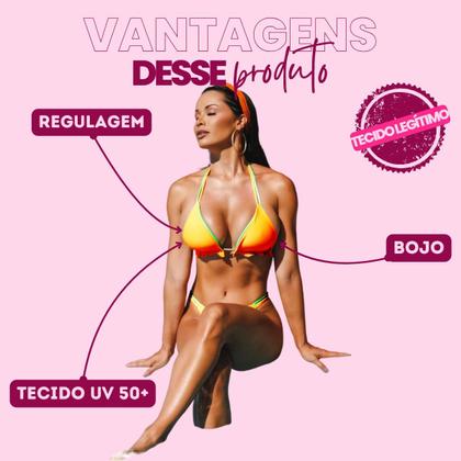 Imagem de Biquini Cortininha Empina Bumbum Calcinha Dupla Face Poliamida Fio Dental Moda Praia Com Bojo