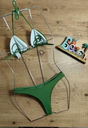 Imagem de Biquíni Cortininha Feminino Com bojo Liso Com Calcinha Asa Delta Fio Dental