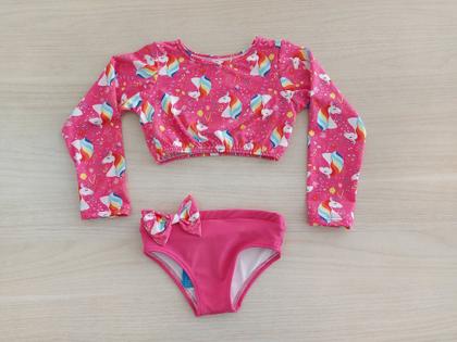 Imagem de Biquíni Cropped Pink Unicórnio Proteção Uv50+ Cód: 455