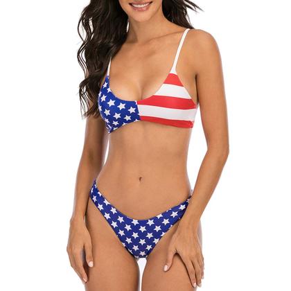 Imagem de Biquíni de banho feminino SherryDC Solid Push Up com bandeira acolchoada