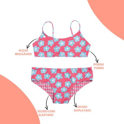 Imagem de Biquini Dupla Face Infantil Alças Ajustáveis She Estampado