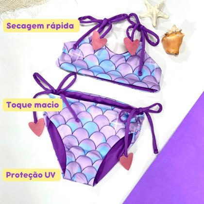 Imagem de Biquíni Dupla Face Infantil Menina Praia Piscina Lacinho