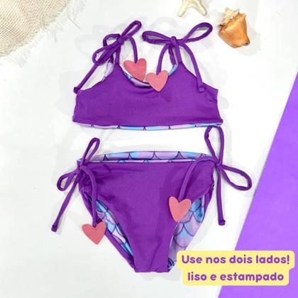 Imagem de Biquíni Dupla Face Infantil Menina Praia Piscina Lacinho