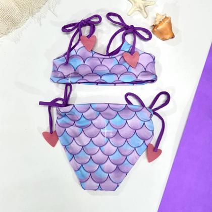 Imagem de Biquíni Dupla Face Infantil Menina Praia Piscina Lacinho