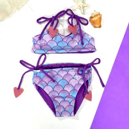 Imagem de Biquíni Dupla Face Infantil Menina Praia Piscina Lacinho