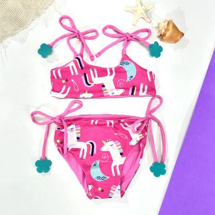 Imagem de Biquíni Dupla Face Infantil Menina Praia Piscina Lacinho