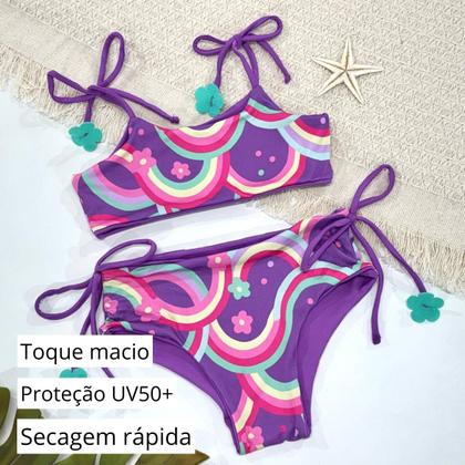 Imagem de Biquíni Dupla Face Infantil Menina Praia Piscina Lacinho