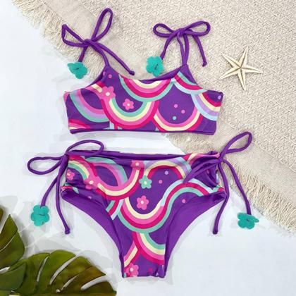Imagem de Biquíni Dupla Face Infantil Menina Praia Piscina Lacinho