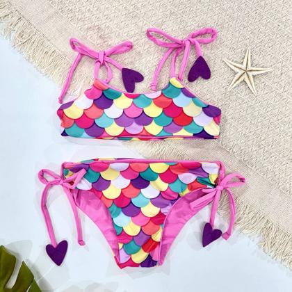 Imagem de Biquíni Dupla Face + Saída De Praia Kimono Tule Menina