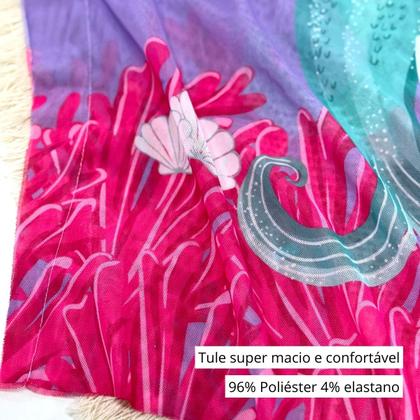 Imagem de Biquíni Dupla Face + Saída De Praia Kimono Tule Menina