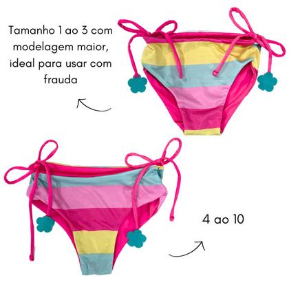 Imagem de Biquíni Dupla Face + Vestido Saída De Praia Menina Infantil