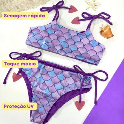 Imagem de Biquíni Dupla Face + Vestido Saída De Praia Menina Infantil