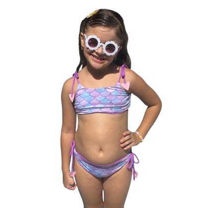 Imagem de Biquíni Dupla Face + Vestido Saída De Praia Menina Infantil