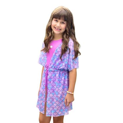 Imagem de Biquíni Dupla Face + Vestido Saída De Praia Menina Infantil